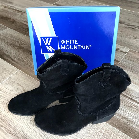 NWT White Mountain Black Leather Slammin Booties - Picture 2 of 7